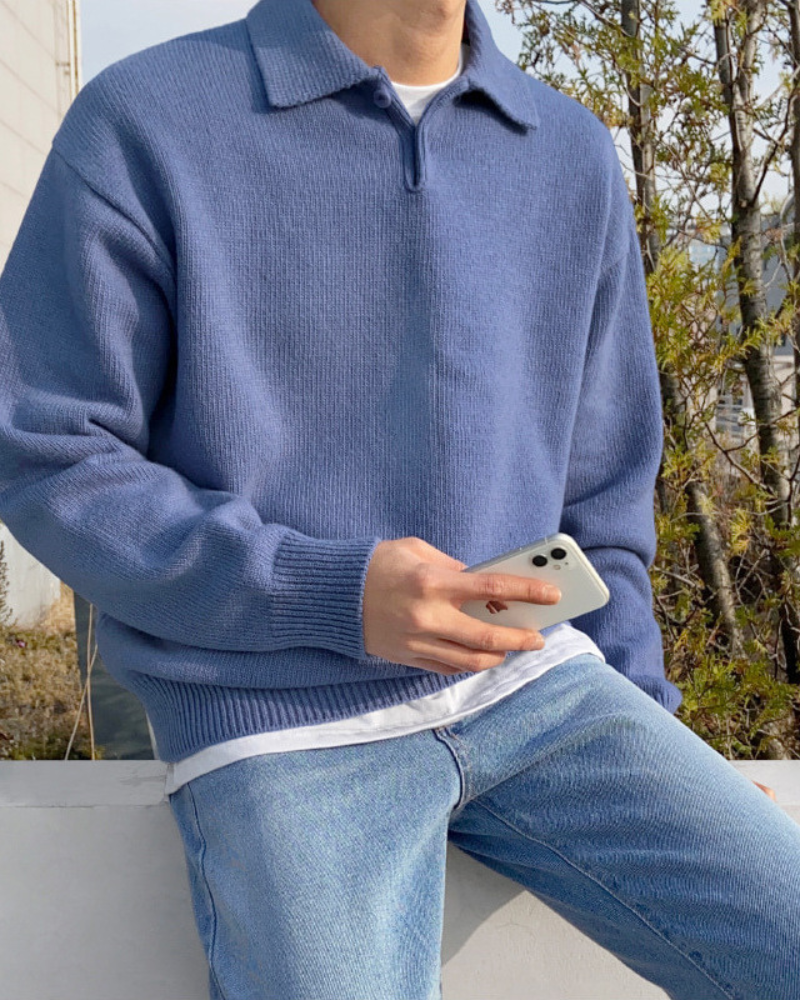 The Ashford - Beknoopte Half Zip Trui