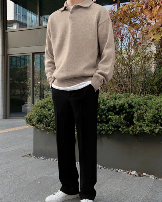 The Ashford - Beknoopte Half Zip Trui